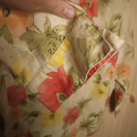 JM Collection Womens Petite Floral Linen Button Down 14P - Picture 3 of 6